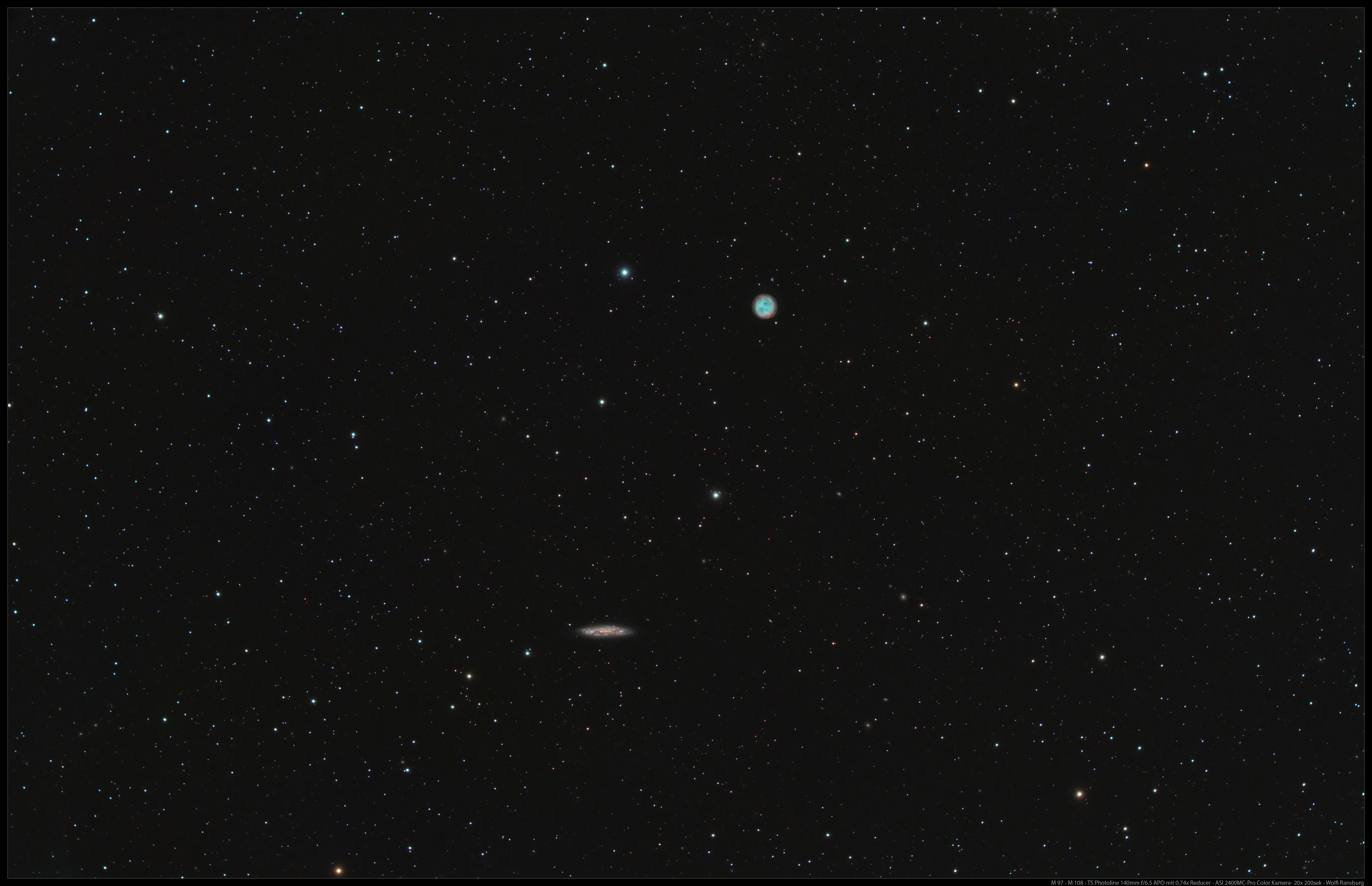 M97 M108 und viele kleine Galaxien